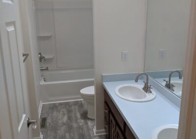 Struck and Sons | Carroll Property Bathroom after Fire Damage Restoration